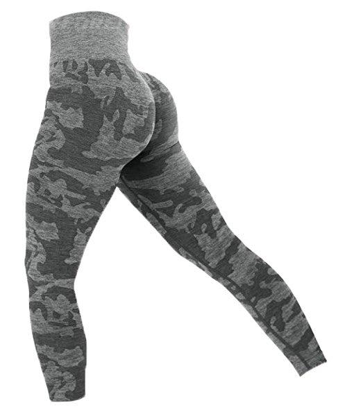 Camo Seamless Leggings Sports High Waist Hip Lifting Tummy Control GYM  Tights Workout Fitness Elastic Yoga Pants-Khaki green Camo,XS :  : Fashion