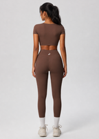 Women Yoga Solid Color Two-Piece Set