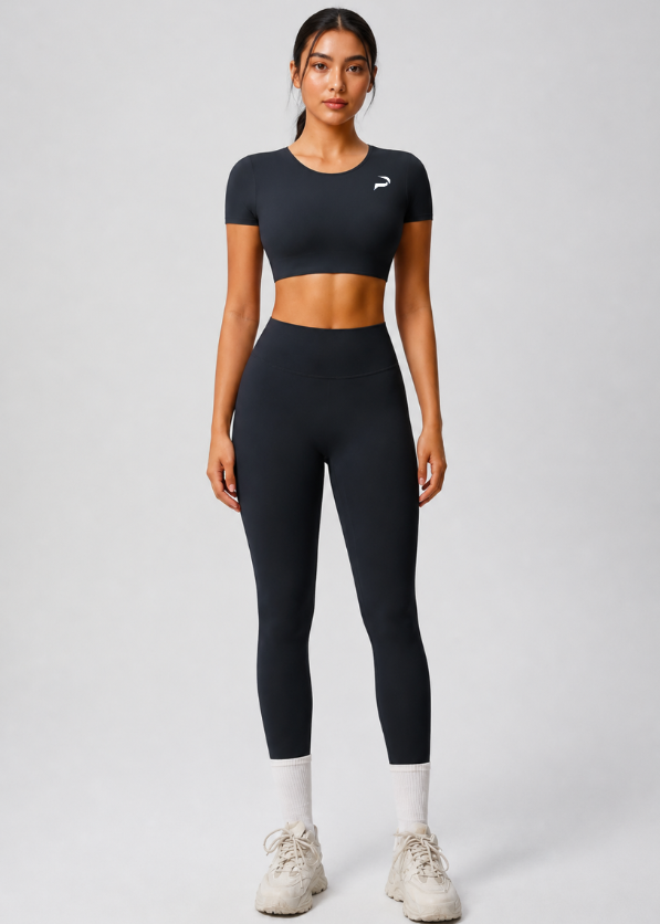 Women Yoga Solid Color Two-Piece Set