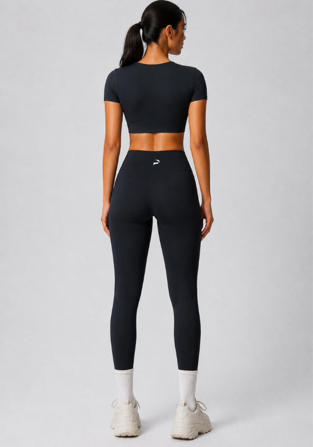 Women Yoga Solid Color Two-Piece Set
