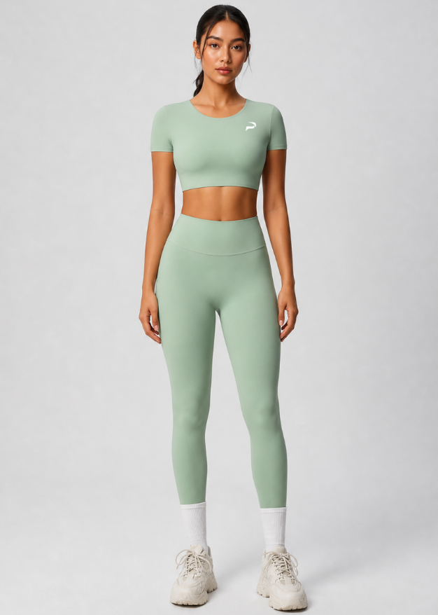 Women Yoga Solid Color Two-Piece Set