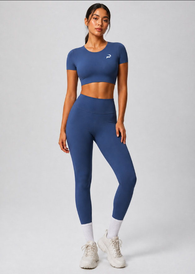 Women Yoga Solid Color Two-Piece Set