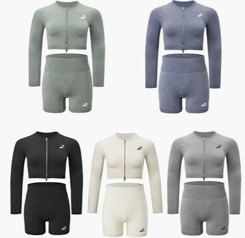 Women's Workout Sets Winter Patchwork 2 Piece Solid Color Clothing