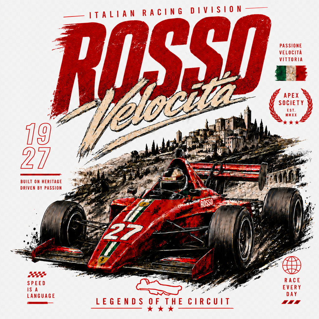 Rosso Velocità Racing Graphic Tee
